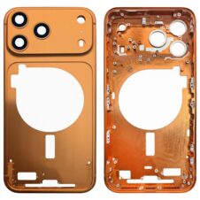 Brand New Middle Frame Bezel with Camera Lens Cover Replacement for iPhone 17 Pro Orange