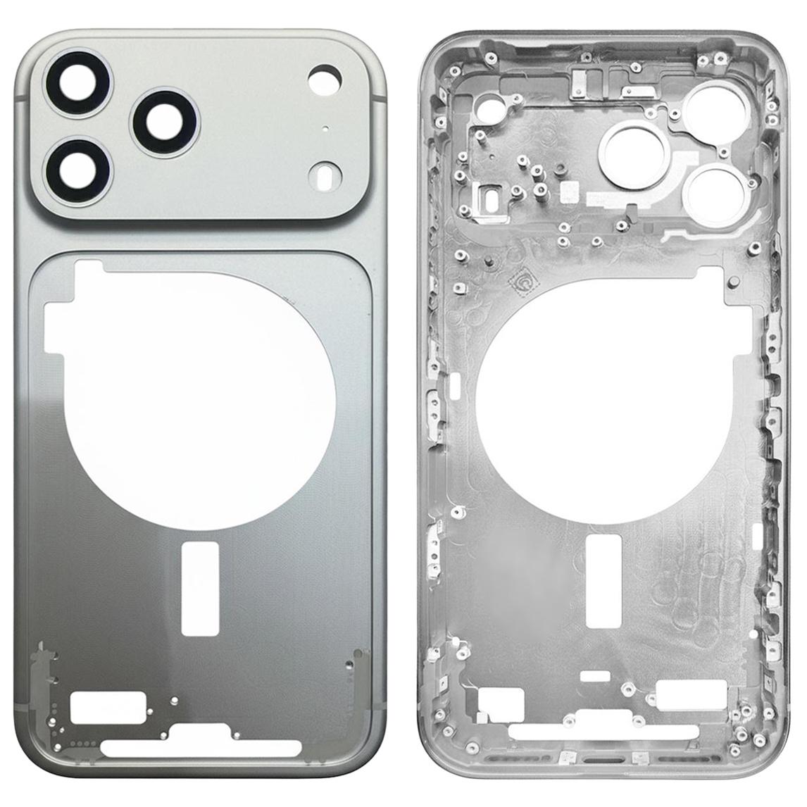 Brand New Middle Frame Bezel with Camera Lens Cover Replacement for iPhone 17 Pro Silver