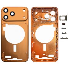 Brand New Middle Frame Bezel Plate with Camera Lens Cover (Orange) for iPhone 17 Pro Max