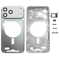 Brand New Middle Frame Bezel Plate with Camera Lens Cover (Silver) for iPhone 17 Pro Max