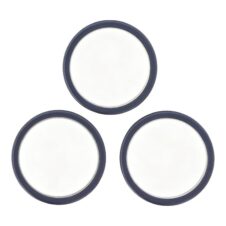 Brand New 3pcs/set Rear Camera Glass Lens Metal Outside Protector Hoop Ring (Blue) for iPhone 17 Pro Max / 17 Pro