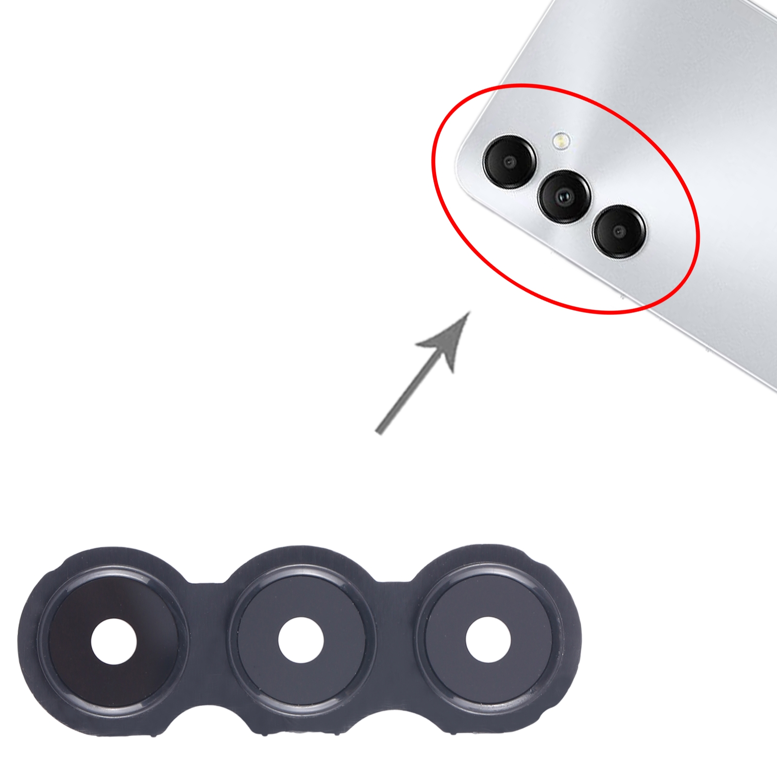 For Samsung Galaxy A05s SM-A057F 10pcs Original Rear Camera Lens Cover(Black) - 图片 4