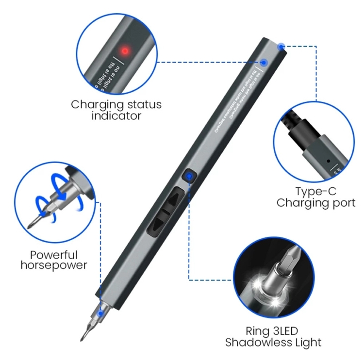 33 in 1 Type-C Port Rechargeable Cordless Electric Screwdriver Set - 图片 2